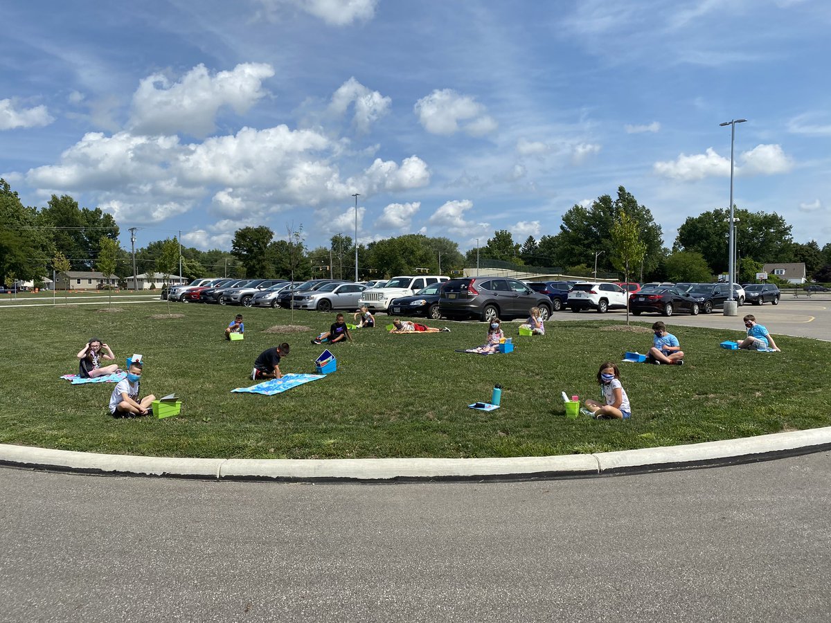 What a great day to learn outside and get a mask break!