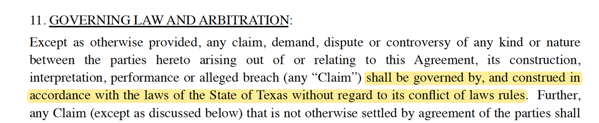 I'm also curious why BOLE would be ok with subjecting us to forum selection and choice of law clauses that would force us to litigate any claims in Texas.  #DiplomaPrivilegeNow