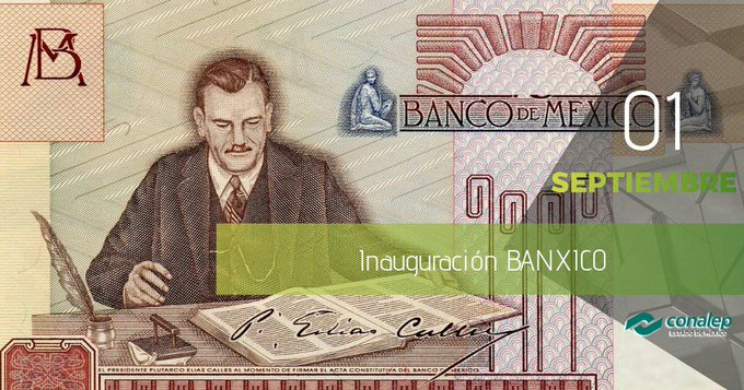 FernandaV_G33's tweet photo. Hoy se cumplen 95 años de la apertura del Banco de México inaugurado por el entonces presidente Plutarco Elías Calles. #FelizMartes #01deSep https://t.co/SbBdGigzro