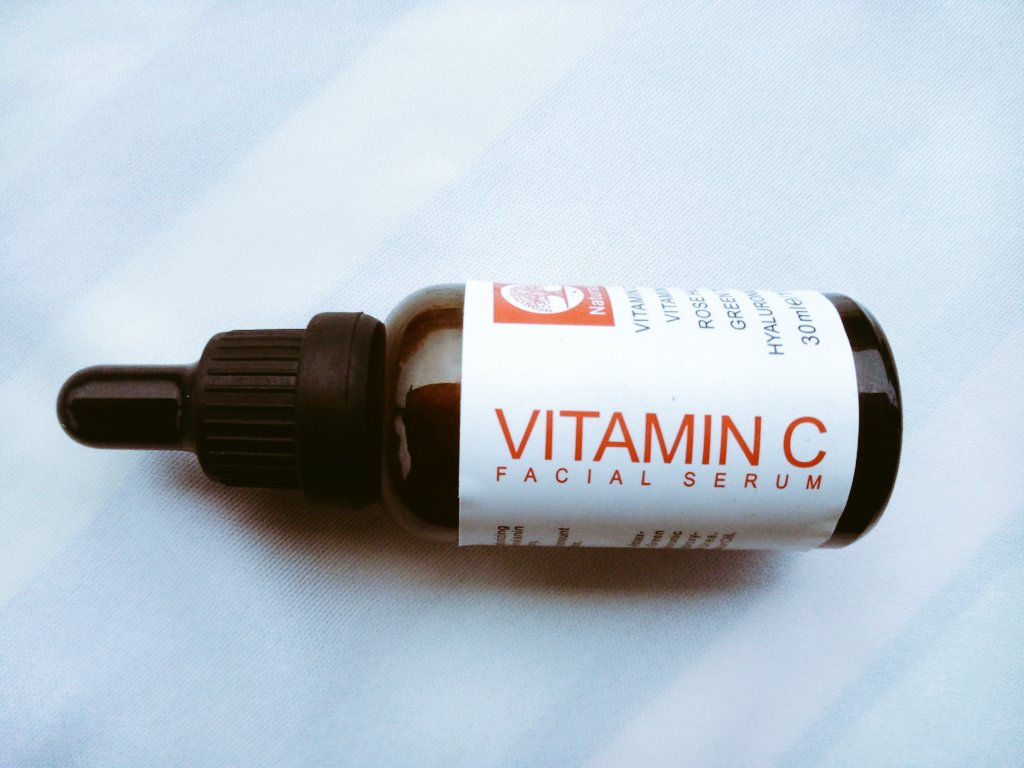 Serum and then Moisturize. Don't forget to apply sunscreen during the day.This is my own vitamin c SERUM.You can easily find this in the market. Please note that your serum must come in a dark bottle; this is to prevent oxidation. If it's in a clear bottle,
