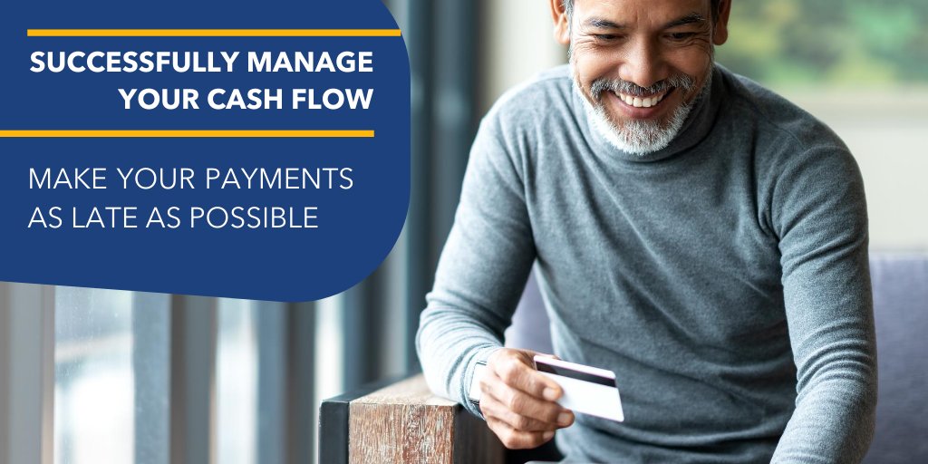 Make your payments as late as you can. The later you send payment the longer your cash is available and earning interest. Digital banking allows you to set up direct debit to pay recurring expenses on the last day they're due so you don’t risk paying late fees. #districtadvisory