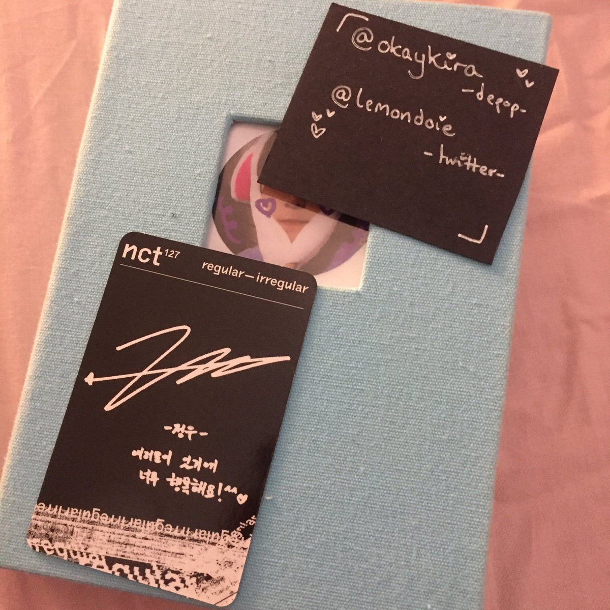 WTT ONLY 💚 PLS RT

☀️have: regular irregular irregular jungwoo photocard

☀️want: doyoung equivalent!

📍united kingdom
🌎🌍🌏: dm me!trading rules under pinned! 
#kpop #wayv #wtt #wts #wtb #iso #photocard <a href="/nctrade_eu/">nct trade eu</a> <a href="/ncttrade_europe/">𝗻𝗰𝘁 𝘁𝗿𝗮𝗱𝗲 𝗲𝘂𝗿𝗼𝗽𝗲 🇪🇺 SLOW RTS</a> <a href="/NCT_trading/">NCT Trading</a> <a href="/photocard_kpop/">KPOP Photocard Trade</a> <a href="/nctzencollect/">nct trading</a>