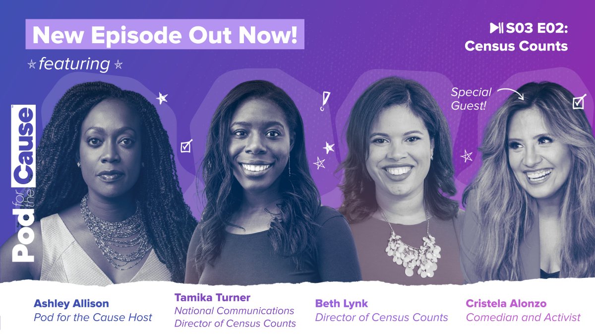 NEW EPISODE: #PodForTheCause is all about the #census this week! @Cristela9 joins us to talk about the power the census holds for historically undercounted communities with guest host @Bethnotflo, Director of @CivilRightsOrg’s <a href="/CensusCounts/">Census Counts</a>.

Listen here: civilrights.org/podcast/s03-e0…