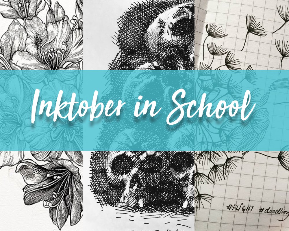 ArtyTeacher's tweet photo. Inktober is the ideal art club in a time when you can't share materials.  This is how I plan to do it:
https://t.co/Bxx4LJNAyV https://t.co/qON2qUDJ4H