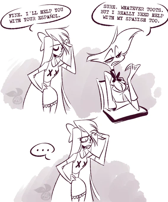 Bonus if you got the reference 😉💕

#HazbinHotel #HazbinHotelFanart #HazbinHotelAngelDust #HazbinHotelVaggie 