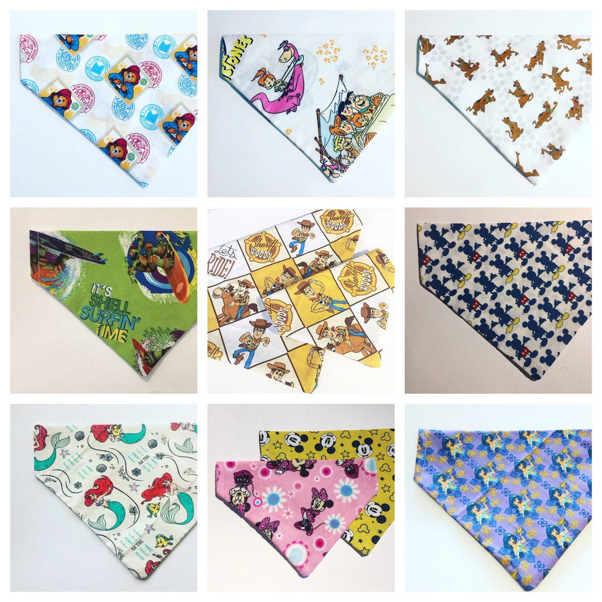 Doggy bandanas available in all sizes. Message to order 🐾 Also check us out on Instagram #dogbandanas #dogbandanasforsale #dogsoftwitter #doglovers #disney #dogs #share