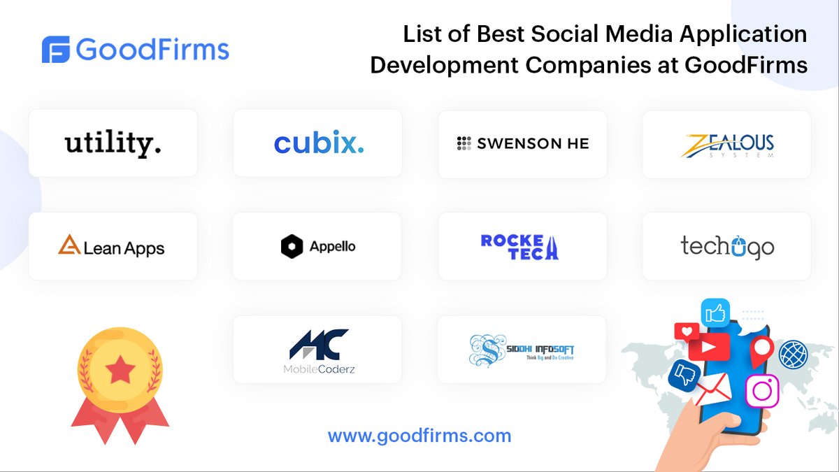 Goodfirms's tweet image. Check out the list of Best #SocialMediaApplication Development Companies at @GoodFirms - bit.ly/2EU5iLs

Utility
Cubix
@Swenson_He
@ZealouSys
@theleanapps
@AppelloSoftware
Rocketech
@techugo_apps
@MobileCoderz
@siddhiinfosoft

#GoodFirms #MobileApp #AppDev #SocialMedia