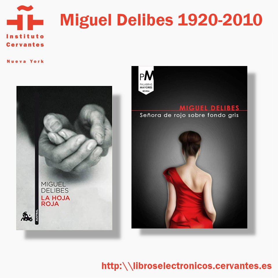IC_NewYork's tweet photo. Centenary of the birth of Miguel Delibes. Spanish novelist. Doctor of Law and Professor of History of Commerce; journalist and director of the newspaper El Norte de Castilla.
Works in the electronic library of the Instituto Cervantes (https://t.co/2OXiTQ2Ara)
#ReadSpanish https://t.co/aykBOxYJmJ