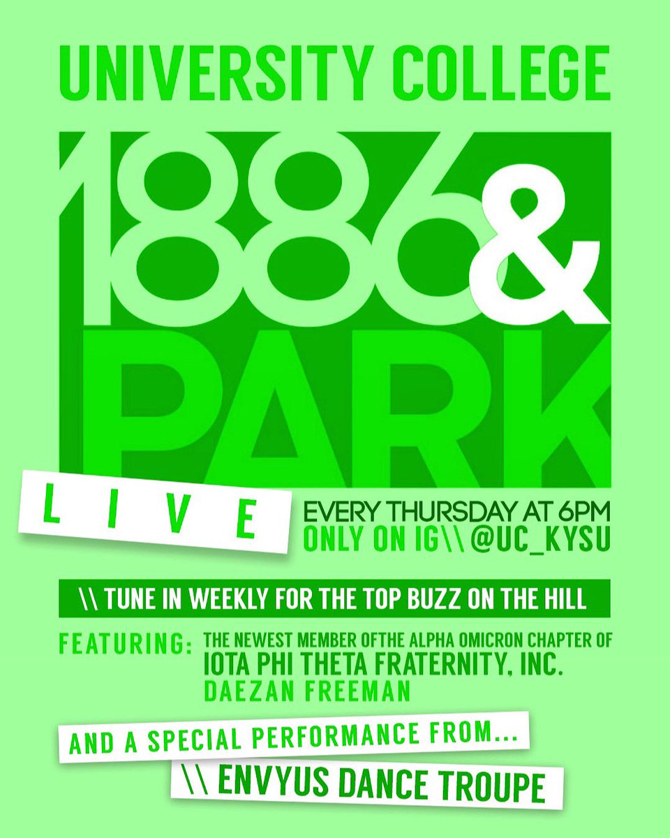 uc_kysu's tweet photo. 🗣1886 AND PARK...Begins THIS THURSDAY✨Stay Connected Weekly With Your Favorite Bred Leaders and UC Student Workers‼️🔌 #UCBredBuzz #BredsConnect #1886ANDPARK #KSUForward #WeAreThoro #BredsDoItBetter #OnlyAtUC #OnlyOnIG https://t.co/sQJ6I49a7R
