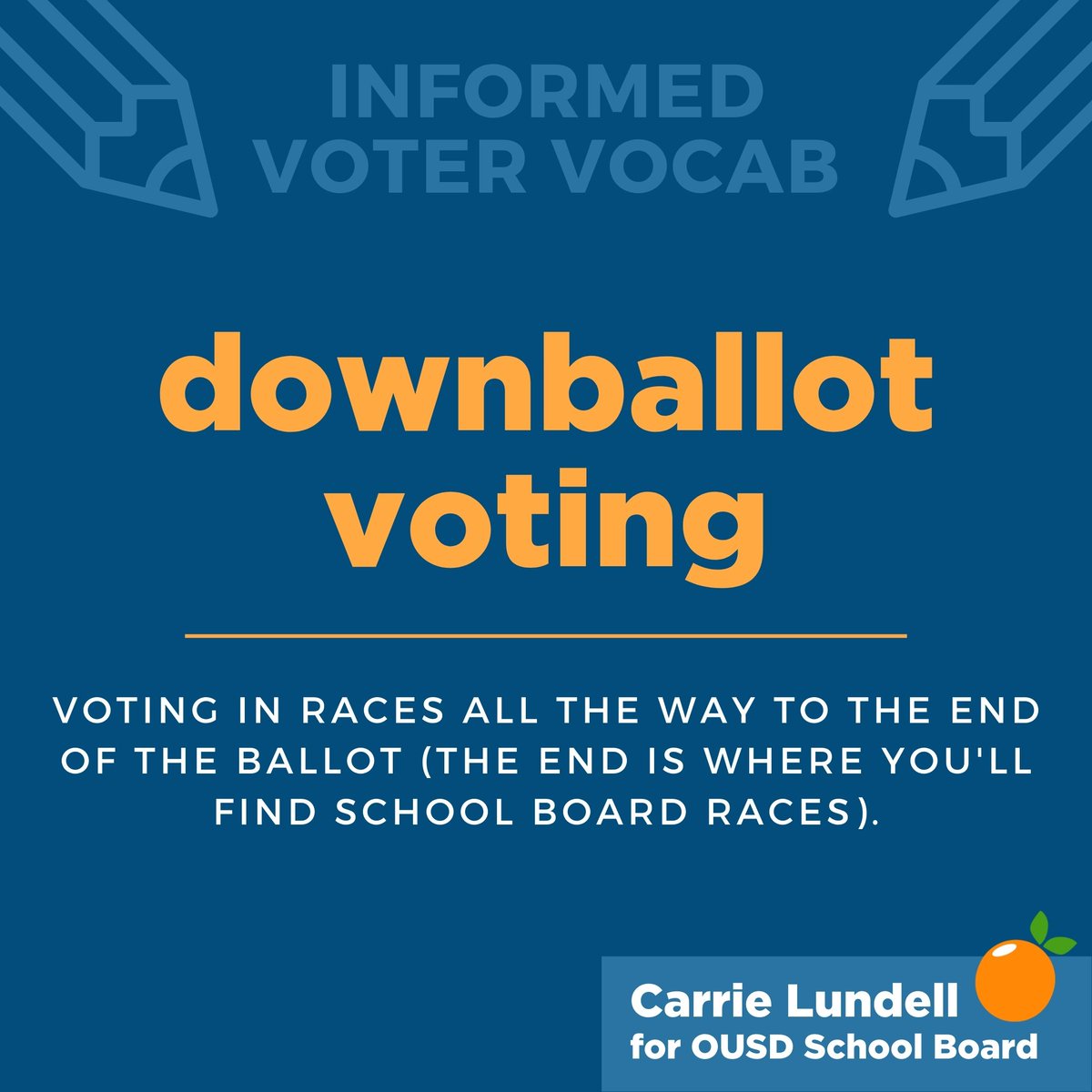 Carrie4OUSD's tweet photo. As voting season looms, you may have heard some unfamiliar voting terminology, especially if you are a new voter. Here are a few terms &amp; definitions that are relevant to becoming an informed voter for Orange Unified School Board where there are 3 Trustee seats up for election. https://t.co/finVW6ET5u