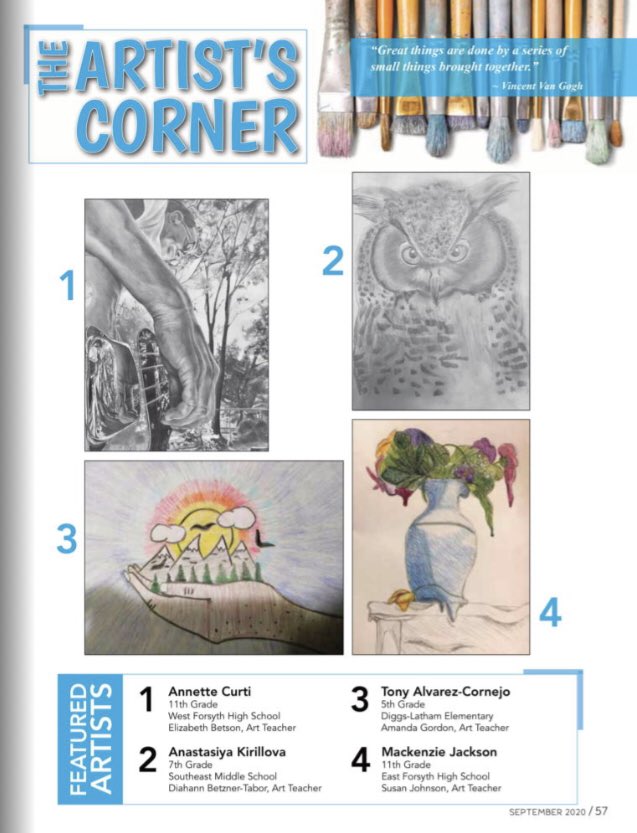 DLESMagnetCoord's tweet photo. We are so excited to have some of our spring art printed in @Forsyth_Family Magazine! @AplusSchoolsNC @MagnetSchlsMSA @wsfcs #DLESTigerPride @DiggsLatham https://t.co/fa6eWlMW7U