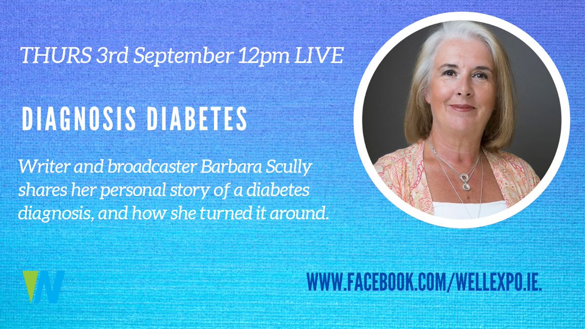 Wellexpo1's tweet photo. Join me and @barbarascully on Thurs at 12pm. A very determined lady, and one I can't wait to chat with. @DonegalHour @FeelHypnosis @wereallbusiness @WomensInspireIE #diabetes #yourhealthmatters https://t.co/kGCygiO1Ol