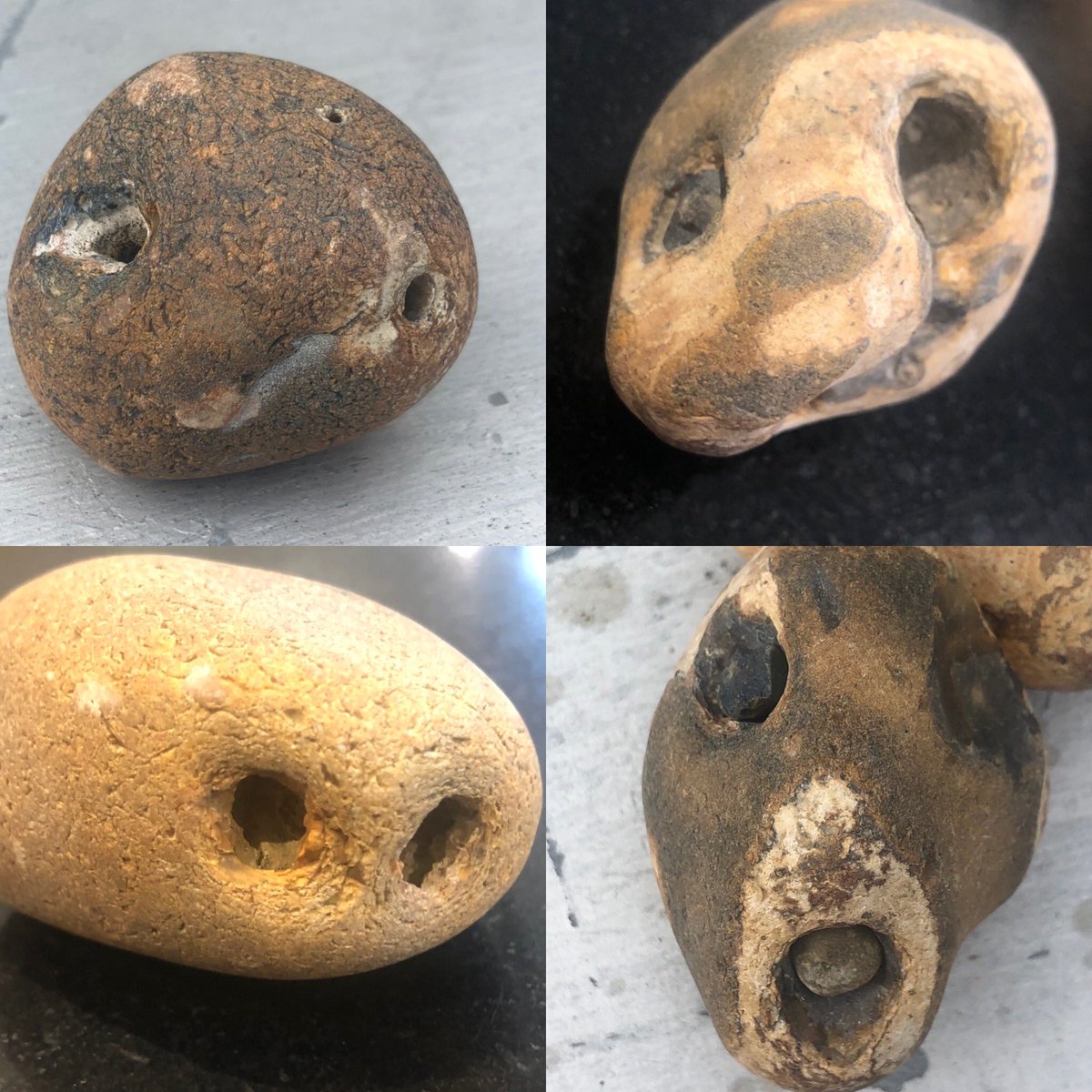 kari_storybox's tweet photo. My stone has a face. Part 2. #stones #beachcomer #gottokeepsmiling https://t.co/xwAh5IZipj