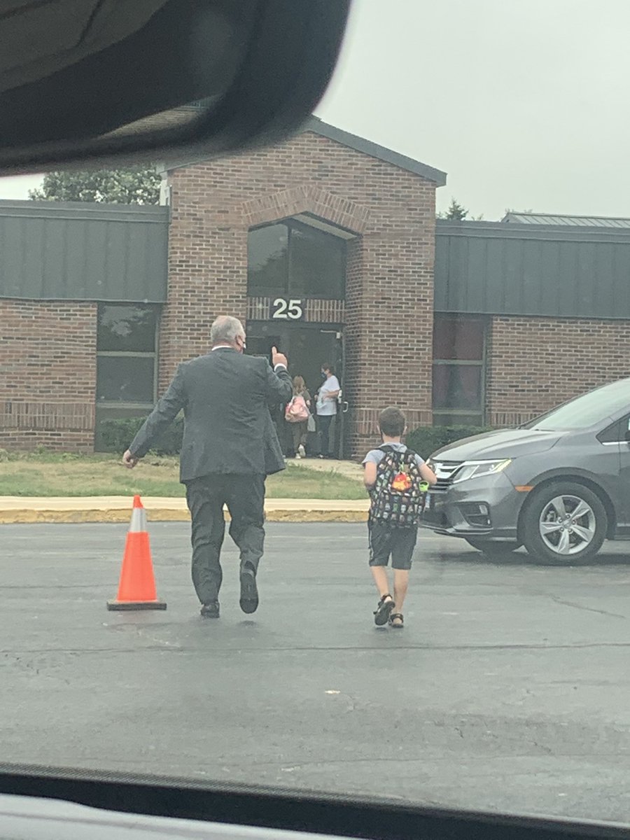 It’s not everyday your son gets walked into school by the Assistant Superintendent! Thanks for the friendly welcome <a href="/drkyle1506/">Dr. Charles Kyle</a> 🤗#BowerPride #YourCommunitySchools