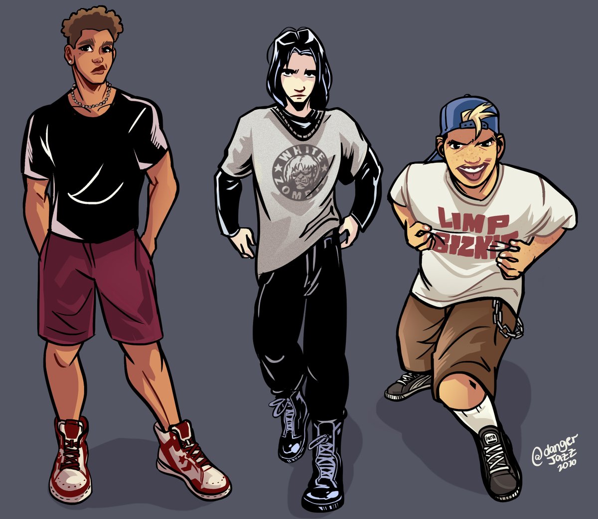 xdangerjazzx's tweet photo. my bbs are colored! Zeke, Memphis and Jorge are from my upcoming webcomic (still struggling writing it 😏)

I'll try that "turnaround"/"different angle" exercise with these poses later

#originalcharacters #webcomic #artistsontwitter #cartoon #comicdevelopment #characterdesign https://t.co/KOLHmetD3m