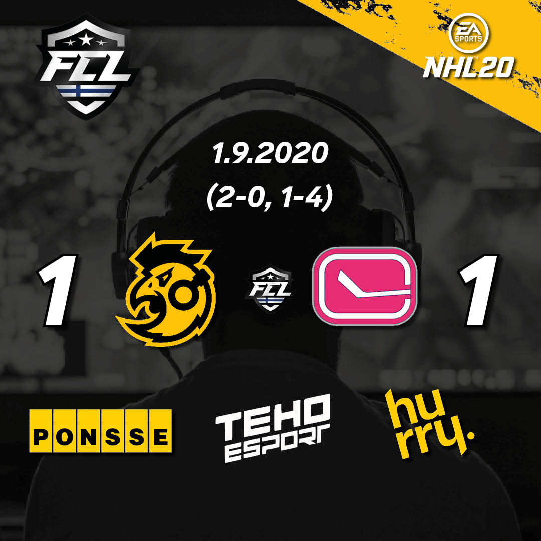 Once again we end up tying the points after two #FCL games! Didn't manage to climb back to the top of our group, but we're still above the playoff line!

GG's Murohoki!

#esportsfi #savosta #nhlgamer #esm