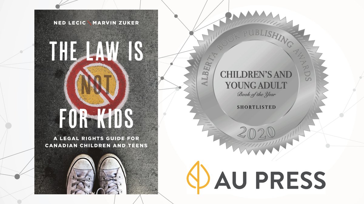 ABbookpub's tweet photo. Last on the shortlist for the Children's and YA Book of the Year Award is The Law Is (Not) for Kids by Ned Lecic and Marvin A. Zuker, published by @au_press. This guide to the law for young people is meant to empower them, and those who serve them. #ABbooks #ABShortlist2020 https://t.co/e7unwlNK4b