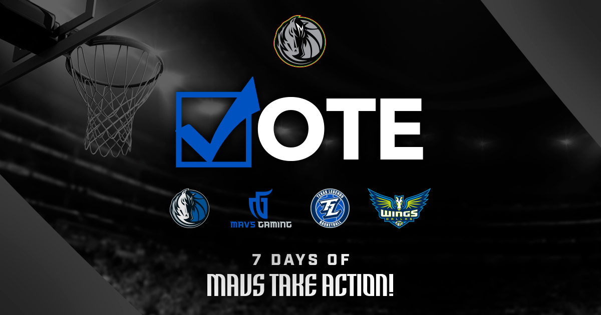 dallasmavs's tweet photo. Announcing the Count It Coalition, a partnership between @dallasmavs, @dallaswings, @TexasLegends, and @MavsGG to promote greater civic engagement in elections, raise awareness and increase DFW voter access and participation.
#Day5 #7DaysofACTION #CountIt #MavsTakeACTION https://t.co/gAEEKRiocS