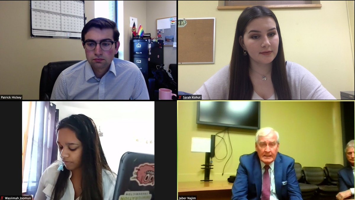 NBSA_AENB's tweet photo. Today, the NBSA executive team (Executive Director @WJoomun, Chair &amp; @SrcUnb President @PatrickHickey16 and Vice Chair &amp; @STU_SU President @sarah_kohut), alongside @FEECUM, met with @KVickers, leader of the NB Liberal Party, to discuss post secondary issues! https://t.co/iPTjHIicDO