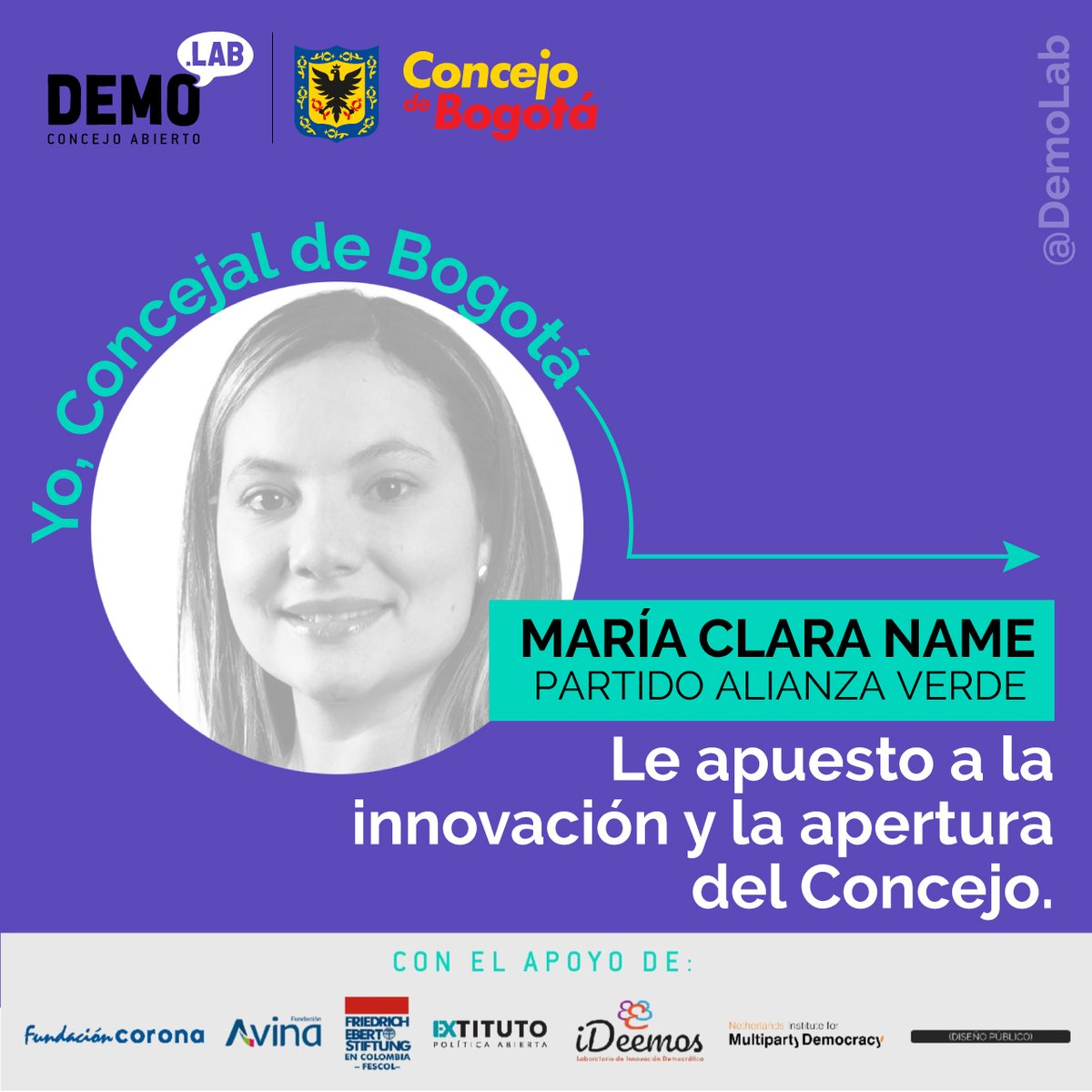MariaClaraName's tweet image. Para fortalecer la confianza entre la ciudadanía y la corporación, la participación, la apertura y la innovación, a través de canales de diálogo propositivo y colaborativo, seguiremos impulsando y siendo parte del #DemoLab #DemoLabEnElConcejo