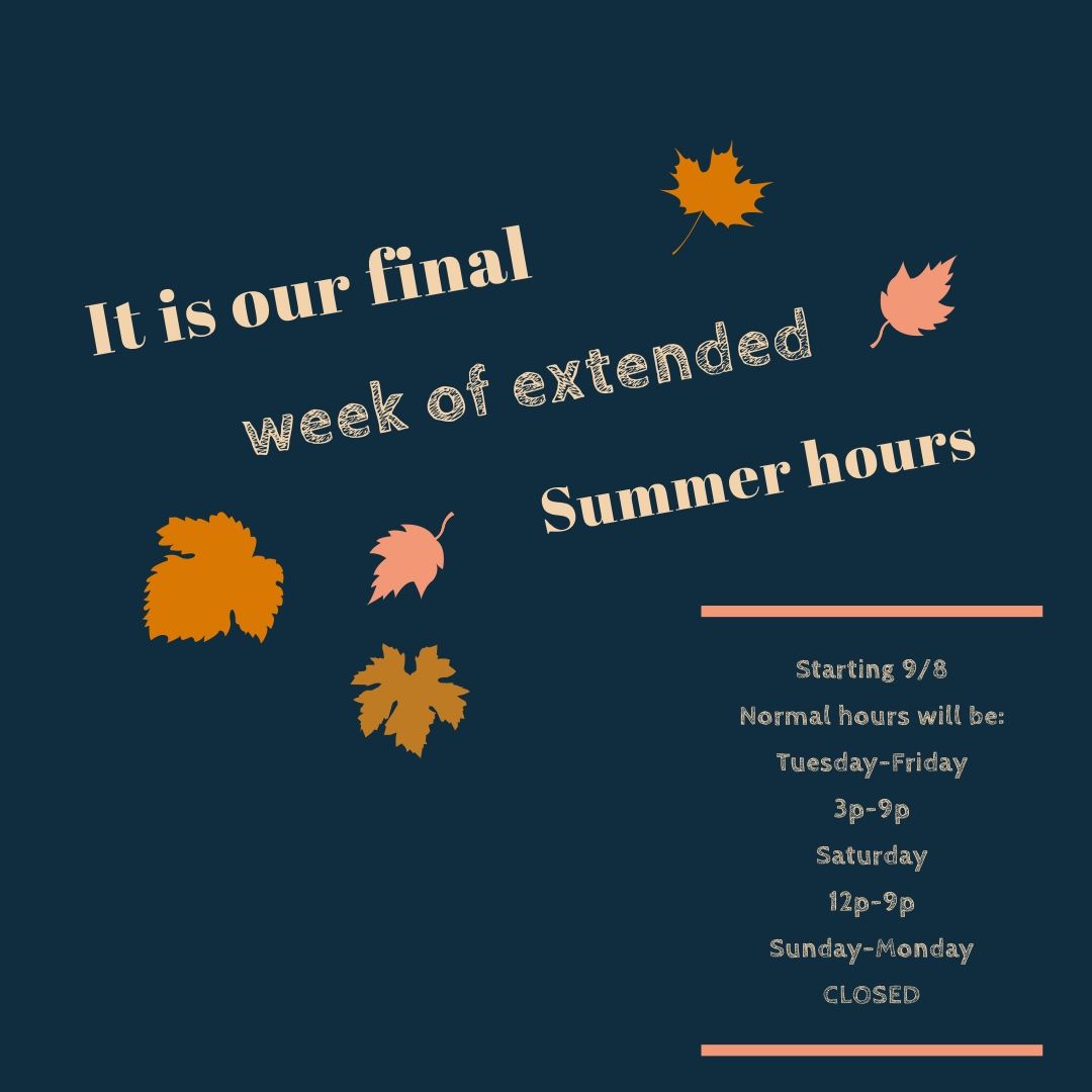 🗣Take note and tell your friends🗣We are switching back to our regular hours next week. Good luck to all starting back to school next week. Remember- we reward good report cards, so work hard, and be kind to your teachers and classmates. 🍎📝📚