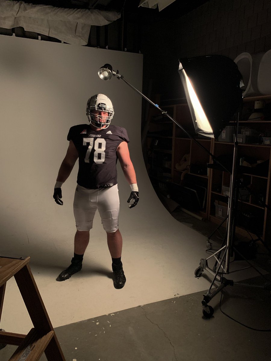 .<a href="/GVVikingFB/">Grand View Football</a> in the studio today with the new uniforms ⚫️💯