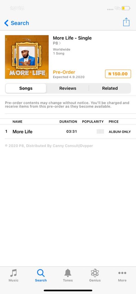 p8_royal's tweet photo. My team and I are super excited to inform you that the pre-order link to my super amazing song “More life” is out on stores, Visual and audio drops on 4th of September to pre-order “More life” click on the link below
https://t.co/OHA1aHGD2p
Pls share #NaturalSelecter🤴 https://t.co/6yw1W9FS7r