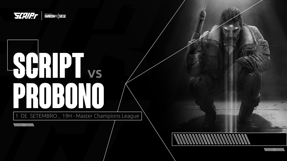 ScriptEsports's tweet photo. [R6] GAMEDAY!

Hoje é a estreia da line-up sob a nova tag. Às 19h disputaremos contra a @probonoesports pela @MCLCampeonatos , vamos com tudo! 🔥

#GOSCRIPT https://t.co/paH2Yh3WCI
