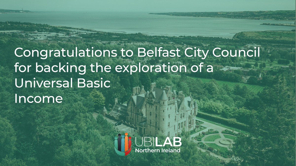 UBILabNetwork's tweet image. 🚨 𝘽𝙍𝙀𝘼𝙆𝙄𝙉𝙂! 🚨

Belfast (@belfastcc) just became the sixth council to pass a UBI Lab-proposed motion supporting the exploration of a Universal #BasicIncome in the city. 🥳

Congratulations @cllr_petermcrey! #LetsTryUBI #OurGenerationsNHS
