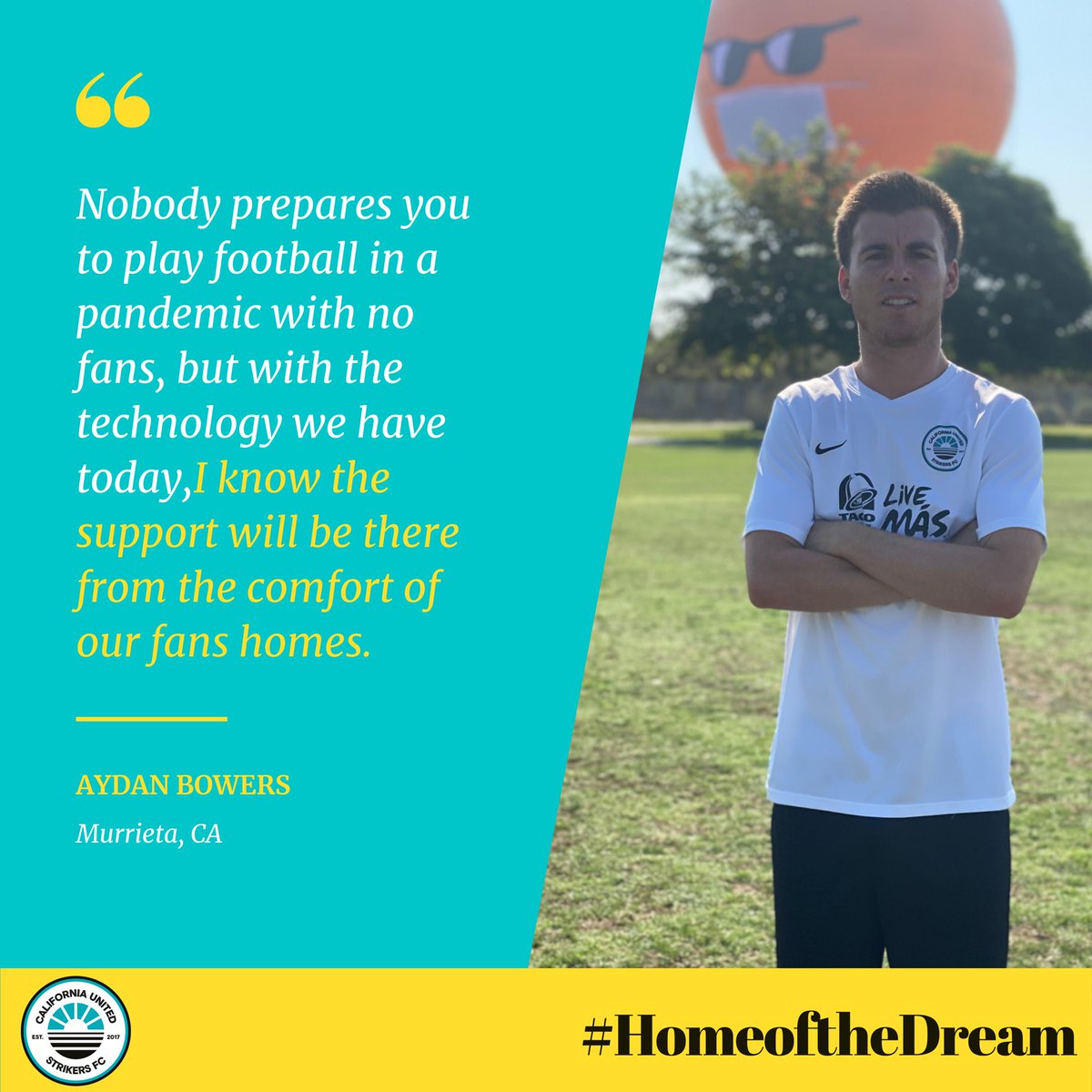 WELCOME AYDAN! <a href="/ap_bowers/">Aydan</a> 
Aydan Bowers grew up in Murrieta California and played for Arsenal academy out of Ontario. He played 2 years in the USSDA for Arsenal.
After high school Aydan played at @sanfranciscostate for 4 years. 1/3