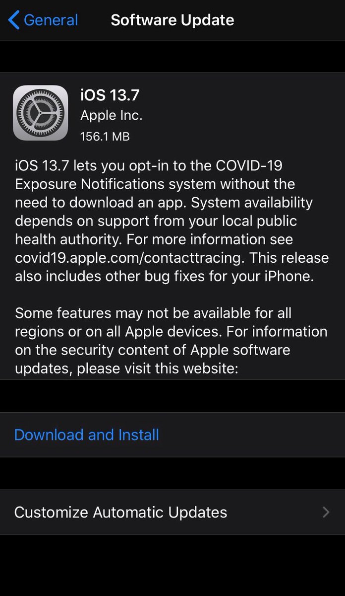 ioshots's tweet photo. iOS 13.7 has been released. #iOS #iOS137 https://t.co/lLLbvQd0Qe