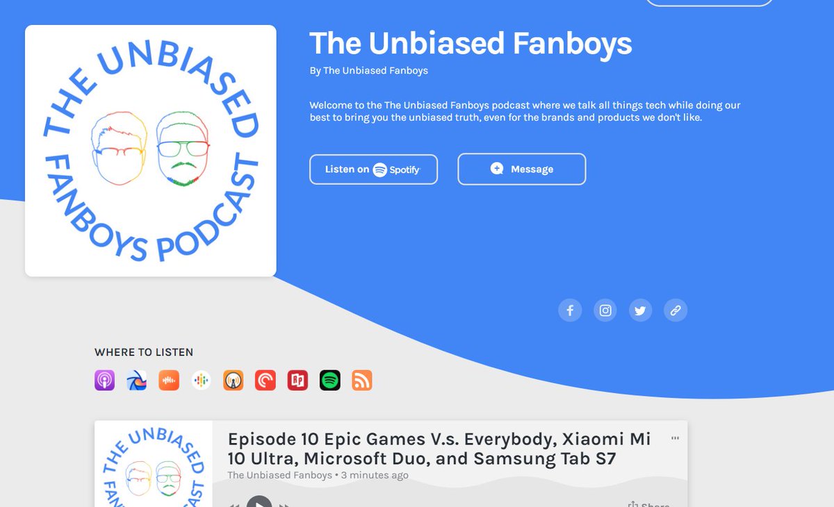 TheFanboyPod's tweet photo. Episode 10 where we talk about Epic Games V.s. Everybody, Xiaomi Mi 10 Ultra, Microsoft Duo, and the Samsung Tab S7 is now live! 

https://t.co/s0kJkZEt7E https://t.co/3xKI9q7Z7s