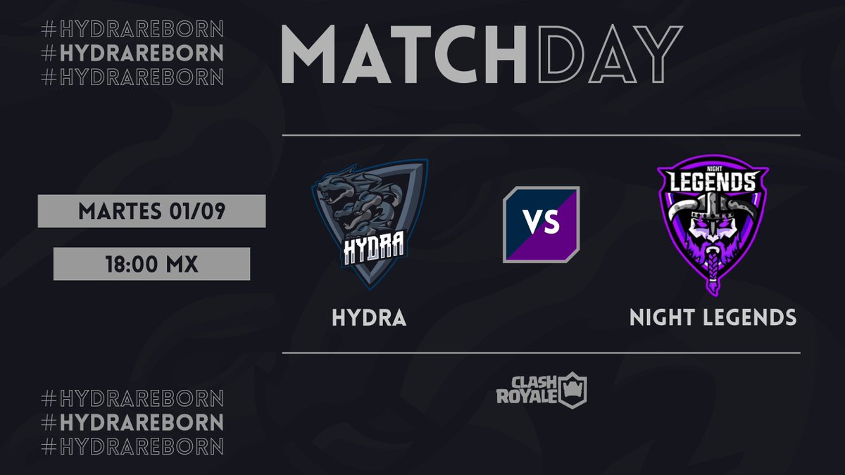 #CR | ¡MATCHDAY!

En punto de las 18:00 🇲🇽 nuestros chicos se enfrentarán a las leyendas de @NLEGEND_CR para conseguir un lugar en los octavos de final de la @Emporio_League. ¡Vamos por esa victoria! 🔥

#HydraReborn