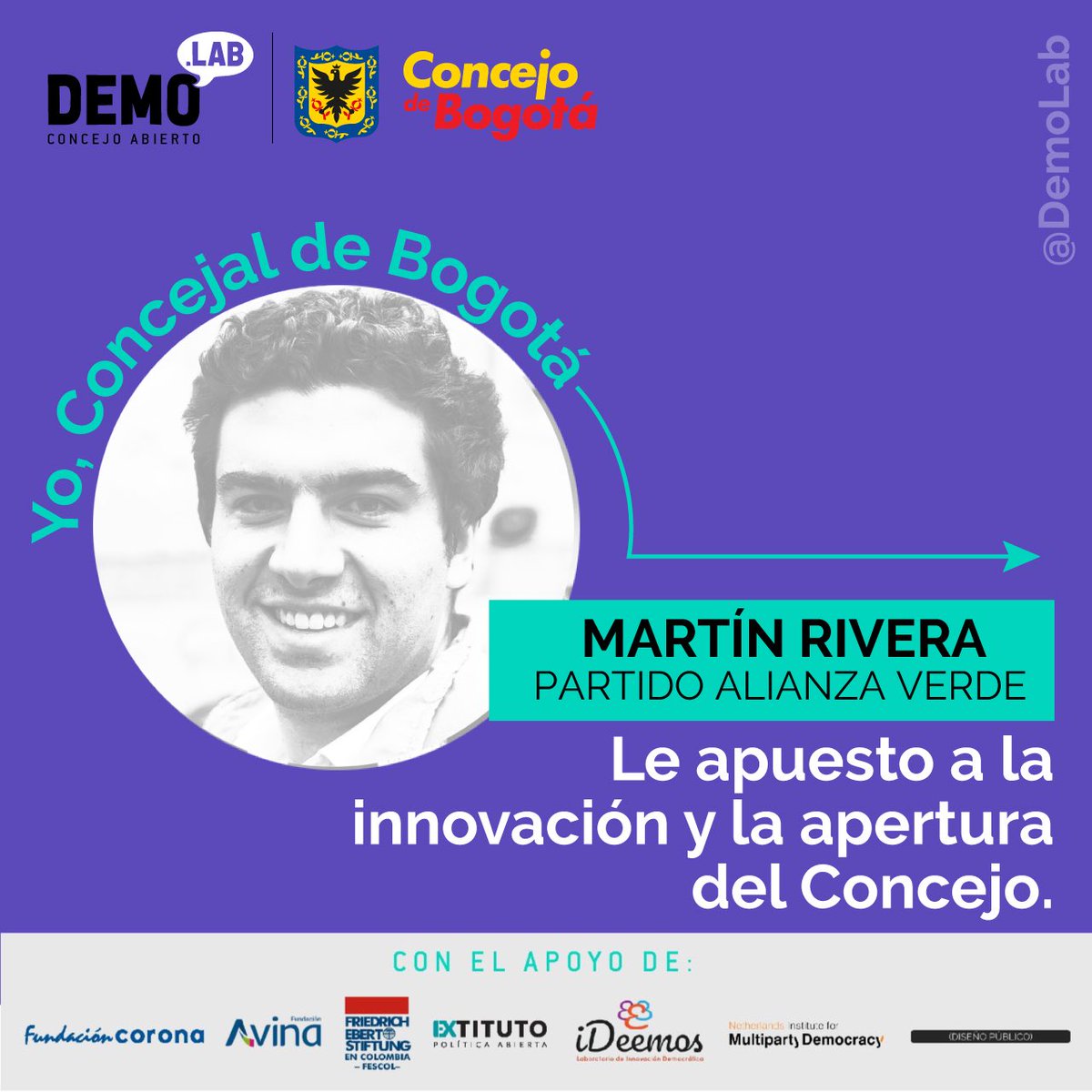 riveraalzate's tweet image. 🎬 ¡Luces, cámara y acción!
El @ConcejoDeBogota lanza el primer laboratorio de innovación pública: @DemoLabCA.

Es una súper iniciativa que nos permite construir confianza con lo público y nos ayuda a que, como ciudadanos, contribuyamos a una mejor sociedad.💪🏼
#DemoLabEnElConcejo