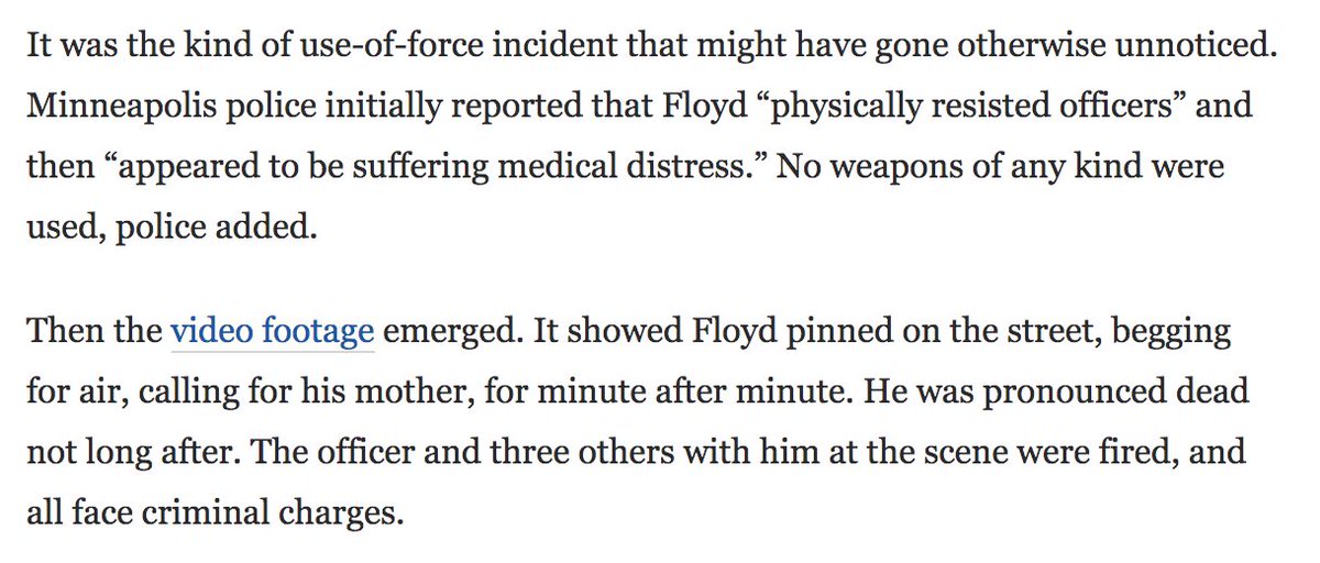 How often do people get shot like Jacob Blake and survive? We have no idea. If the shooting wasn't recorded, would we have heard of it?How often do people get pinned like George Floyd was? We have no idea. Again, if it was not recorded, what would we have known? /8