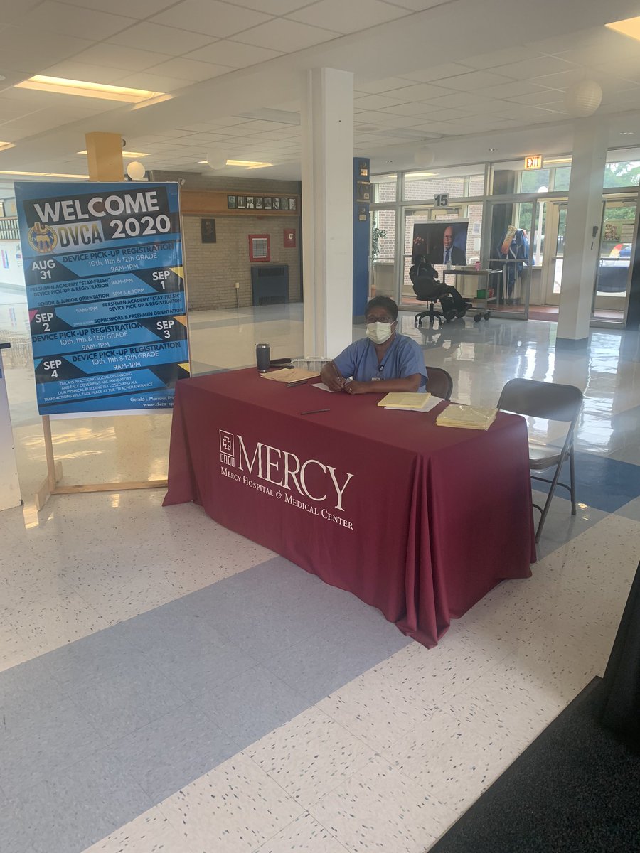 Great first day of freshman registration and device pick up! In addition, students can schedule their physical with out Mercy Hospital partners!#stayfresh#DUNBARSTRONG
