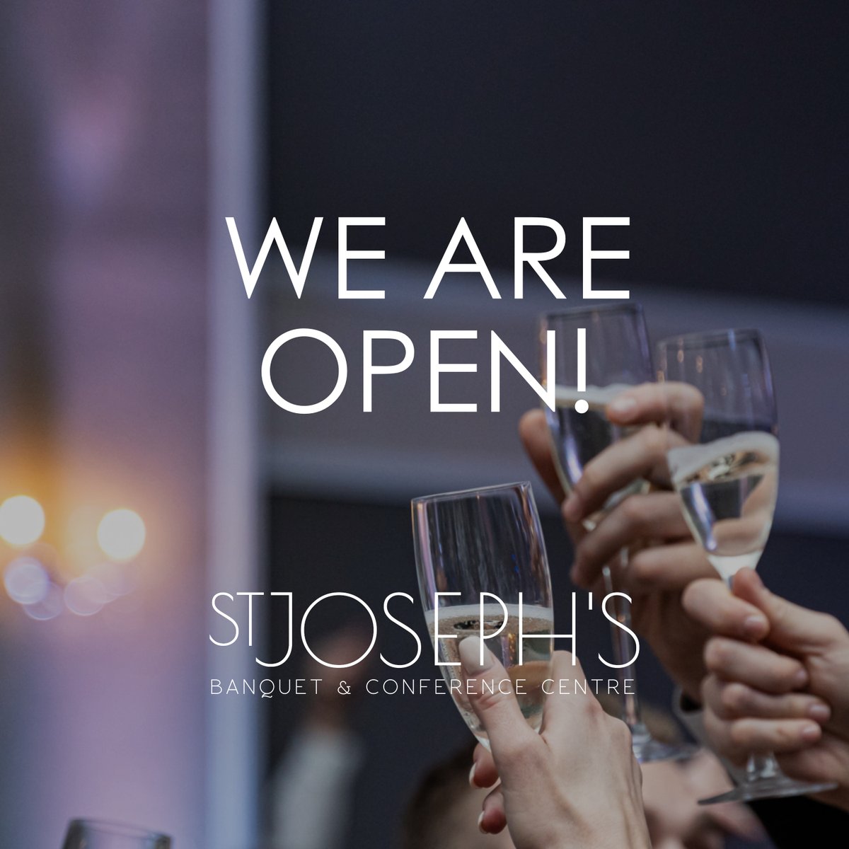 We are happy to announce that St. Joseph's Banquet Hall is officially open once again!🍾🍷
~
We thank you for your patience and understanding throughout this difficult time.
~
We hope to see you all very soon!😃