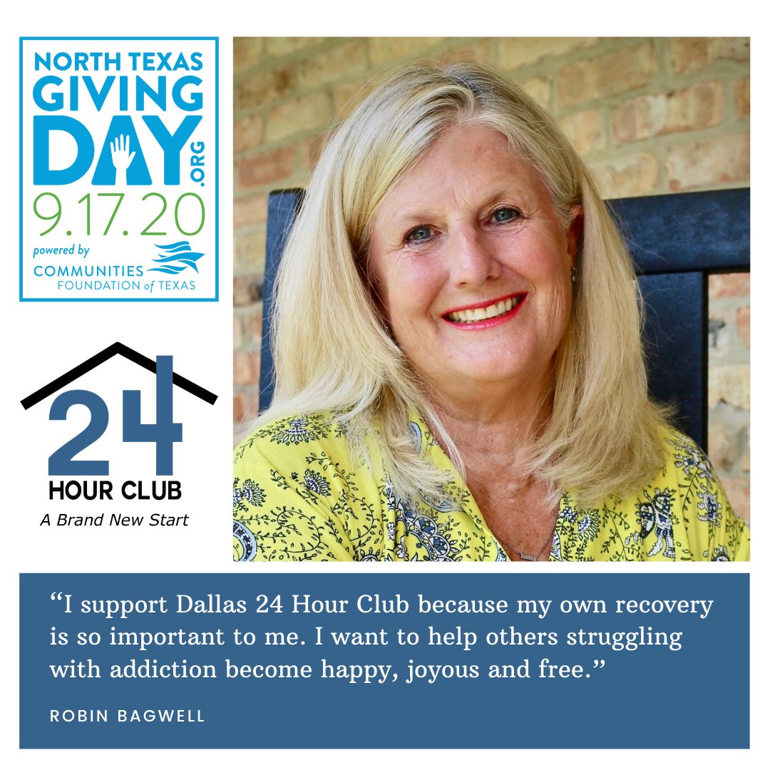 D24HC's tweet photo. #WhyIGive from Robin Bagwell. #NTxGivingDay is right around the corner with early giving beginning TODAY! Now more than ever, we need your support! Visit the link below to make a contribution. #dallas24hourclub #d24hc

https://t.co/kOqtoP3jKR https://t.co/TPHGmishSA