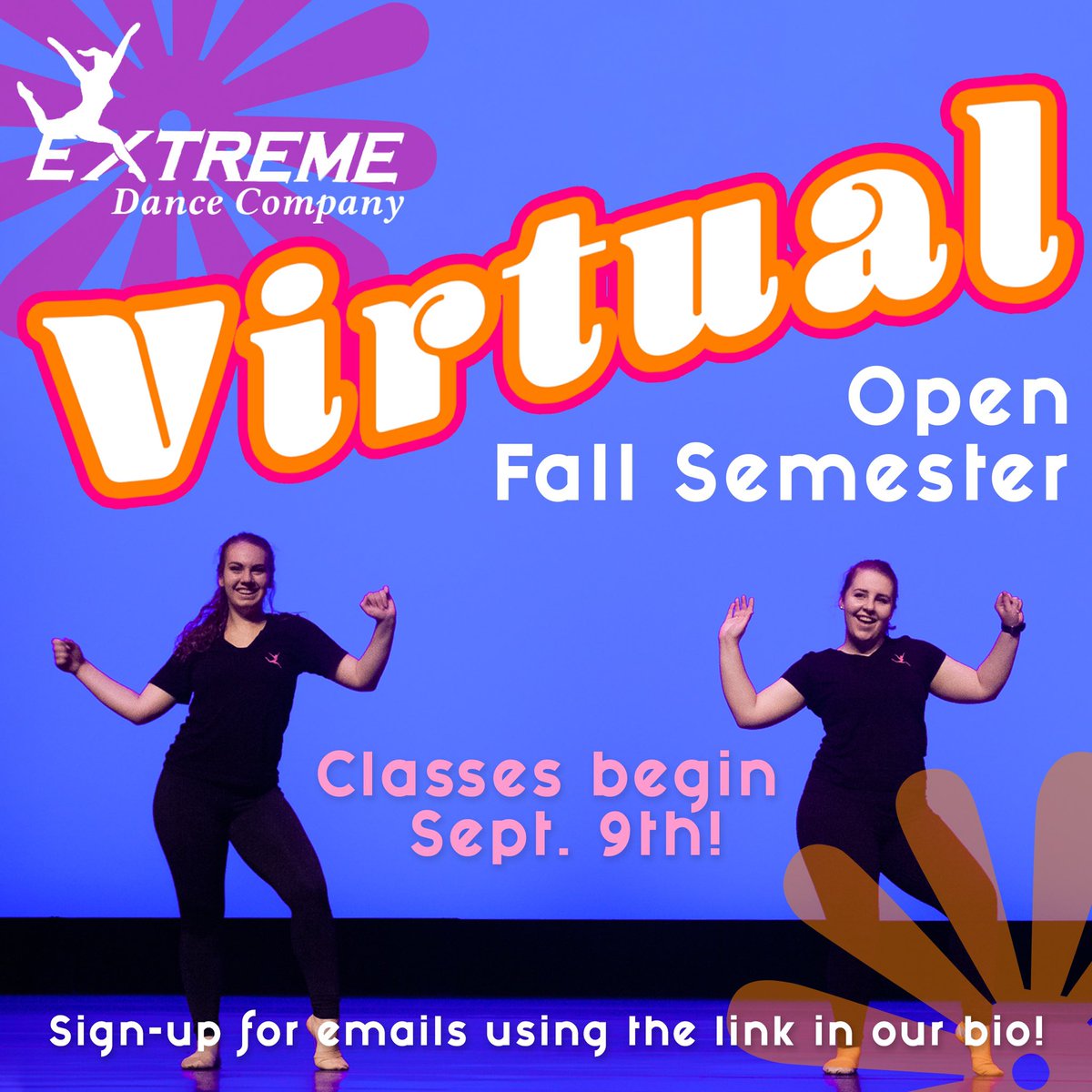 extremedanceUF's tweet photo. This fall, Extreme is going VIRTUAL! Join us as we host weekly classes Tuesday’s and Wednesday’s over Zoom! Sign up for emails using the link in our pinned tweet!💕 https://t.co/dzHm4NK6rZ