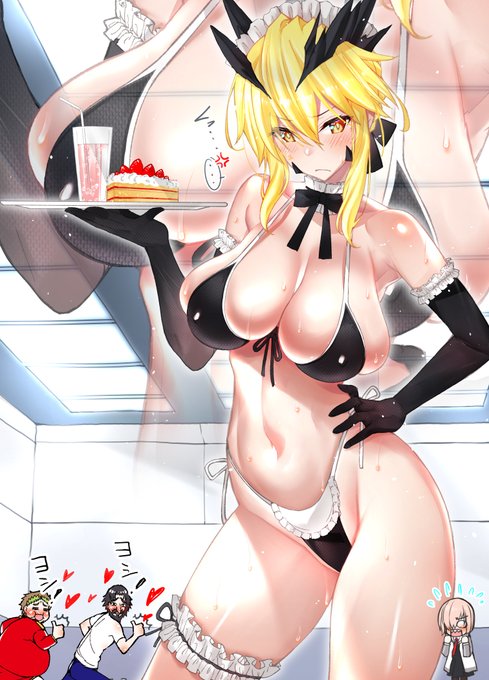 黒乳上にメイドオルタ水着を着るように命じてみた #6 #FGO カラー練習100枚チャレンジ:270/100 