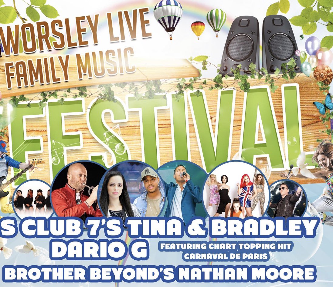 So excited for Worsley Live 2021.
2020 has been a rubbish year so far for many people.
Let’s get live music going again next year with <a href="/iamNathanMoore/">Nathan Moore</a> <a href="/dariogofficial/">Dario G</a> <a href="/sclub_live/">S Club Live</a> #livemusic #festivals #worsley #worsleylive