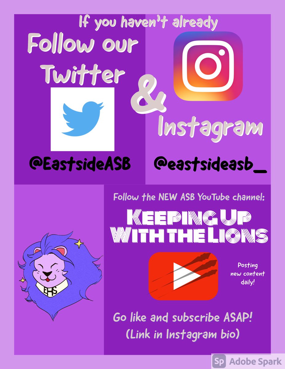 AdvisorEhs's tweet photo. Hey Lions! Make sure you are keeping up with all things Eastside! https://t.co/oAb1Zg9btW