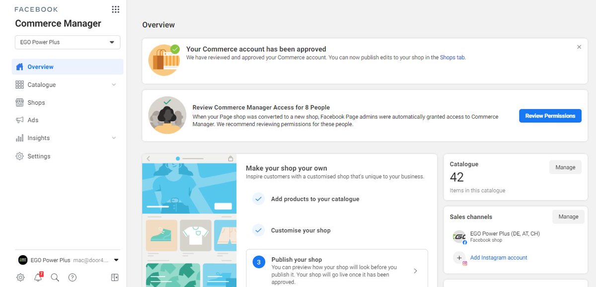 FACEBOOK COMMERCE MANAGER