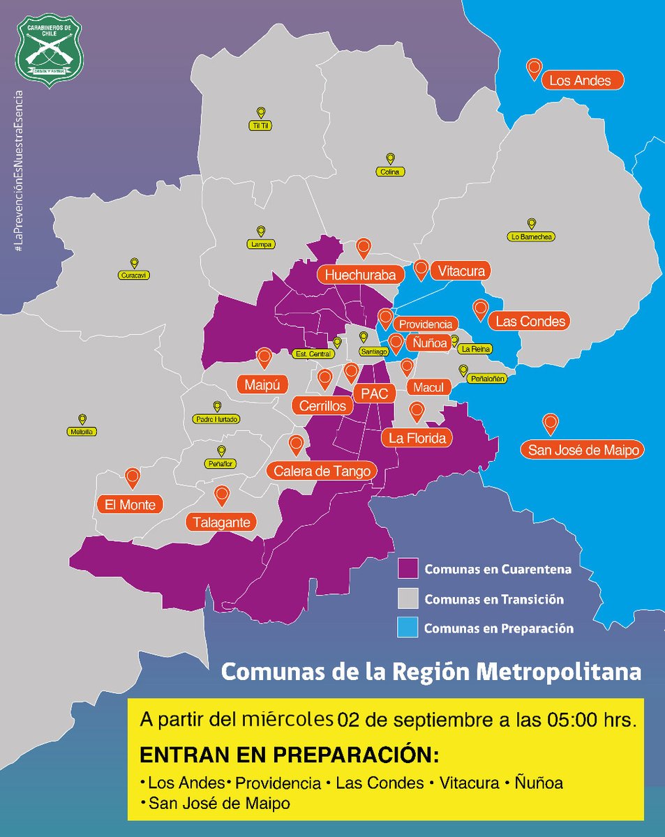 Carabineros De Chile V Twitter Te Informamos De Las Comunas Que Entran En Etapa De Preparacion Fase 3 Y Cuales Retroceden A Cuarentena Desde Hoy Mas Informacion En Las Siguientes Graficas Quedateencasa