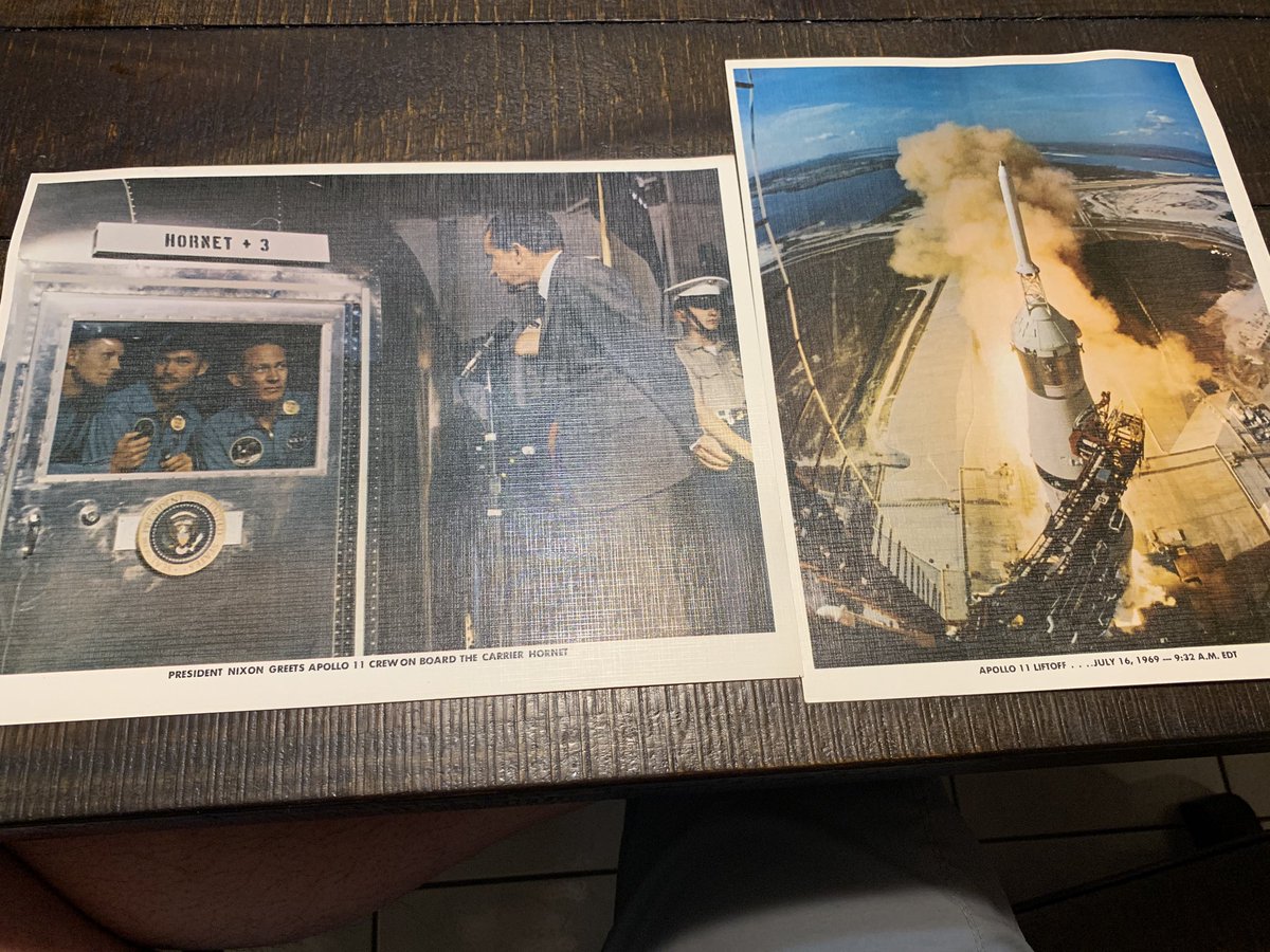 A book chronicling the 1974 tornadoes which devastated the area and essentially leveled Xenia, Ohio. Pretty fascinating, especially the pictures. Also there two very nicely printed photos of Apollo 11 (and Nixon) tucked inside.  #GrandpaTimeCapsule