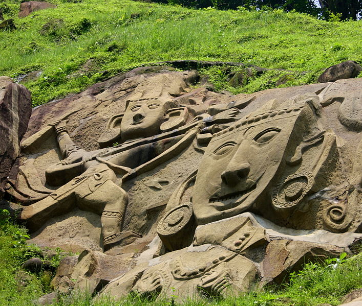 Unakoti: literally means 9999999 one less a koti in Bengali. Beautiful Architecture on Raghunandan hillsDharmanagar, Tripura. 600-700 CE.