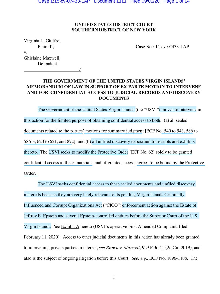 STOP WHAT YOU ARE DOING read this VERY CAREFULLY -sealed docs re summary judgment [ECF No. 540 to 543, 586 to 586-3, 620 to 621, and 872]OH GOD- all unfiled discovery deposition transcripts & exhibits @OpDeathEatersUS 11 years OLD 11 @Agenthades1  https://ecf.nysd.uscourts.gov/doc1/127027518533?caseid=447706