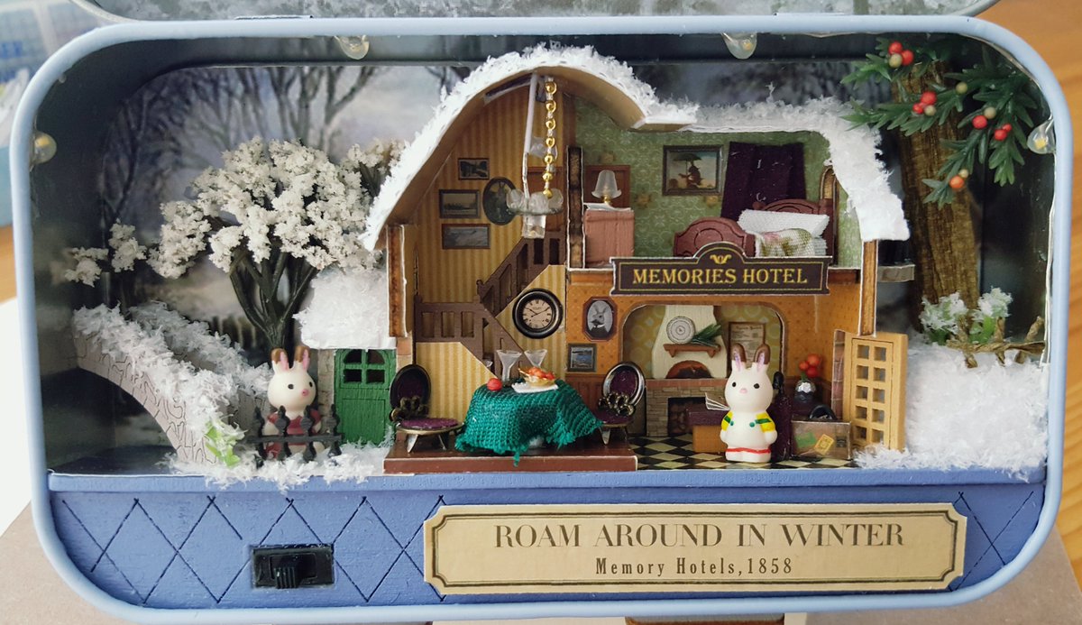 "Roam around in winter" this one came in a container that can close and a cute stand! Really helps to protect against dust actually.. theres a lot more in this set that come in cute boxes but i like christmas vibes LOL, the width is = exactly 1 sharpie marker