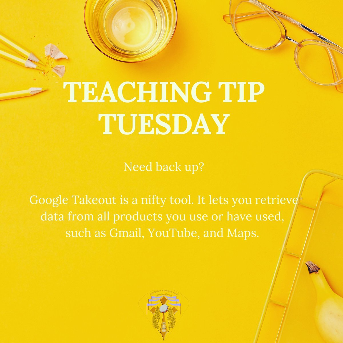 JubilationAcad's tweet image. #TeachingTipTuesday
#teachingtips
#teachingsolutions
#distancelearning 
#teaching
#teachingfromhome
#googletools
#googletakeout
#Gmail
#Youtube
#GoogleMaps
#cloudbackup