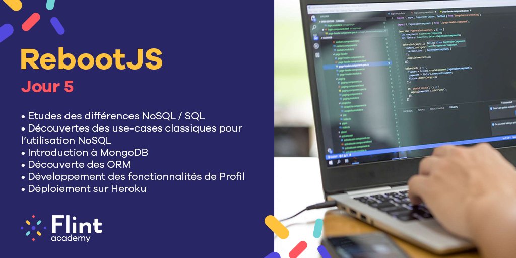 Flint__Academy's tweet photo. 📅 #RebootJS Jour 5
Le week-end approche ! Le programme : focus sur les bases de données. 👨💻
#NoSQL #SQL #mongodb https://t.co/PSfN95zVPL